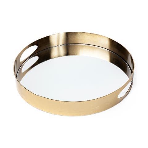 Serkis Metal Mirrored Base Round Tray