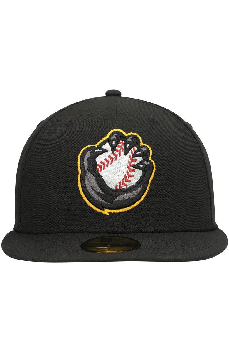 New Era Men's New Era Black Quad Cities River Bandits Authentic Collection Road 59FIFTY Fitted Hat, Alternate, color, Black