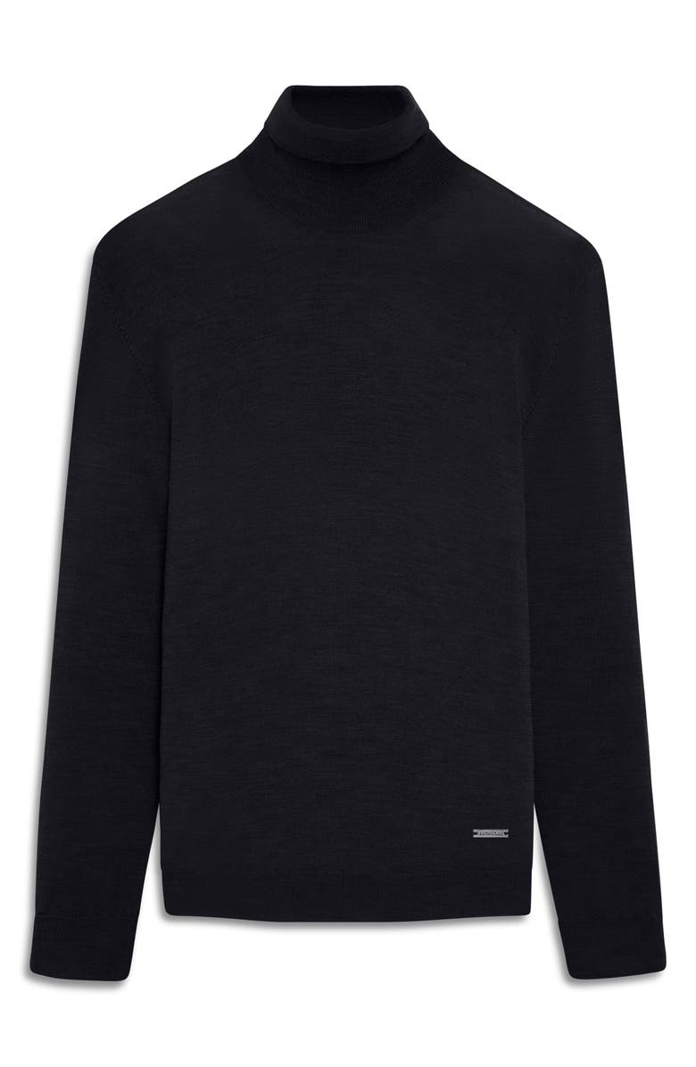Bugatchi Sawyer Merino Wool Turtleneck Sweater, Alternate, color, Black