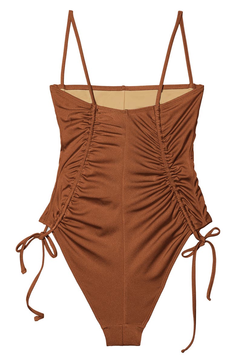 Nu Swim Disco Ruched One-Piece Swimsuit, Alternate, color,