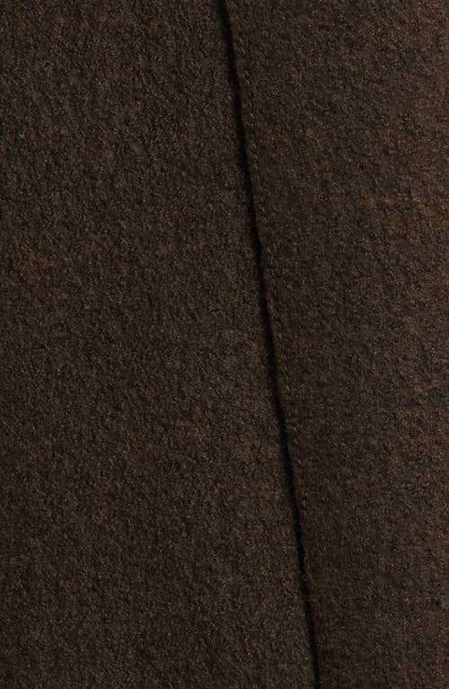 Eileen Fisher High Collar Wool Felted Coat In Brown