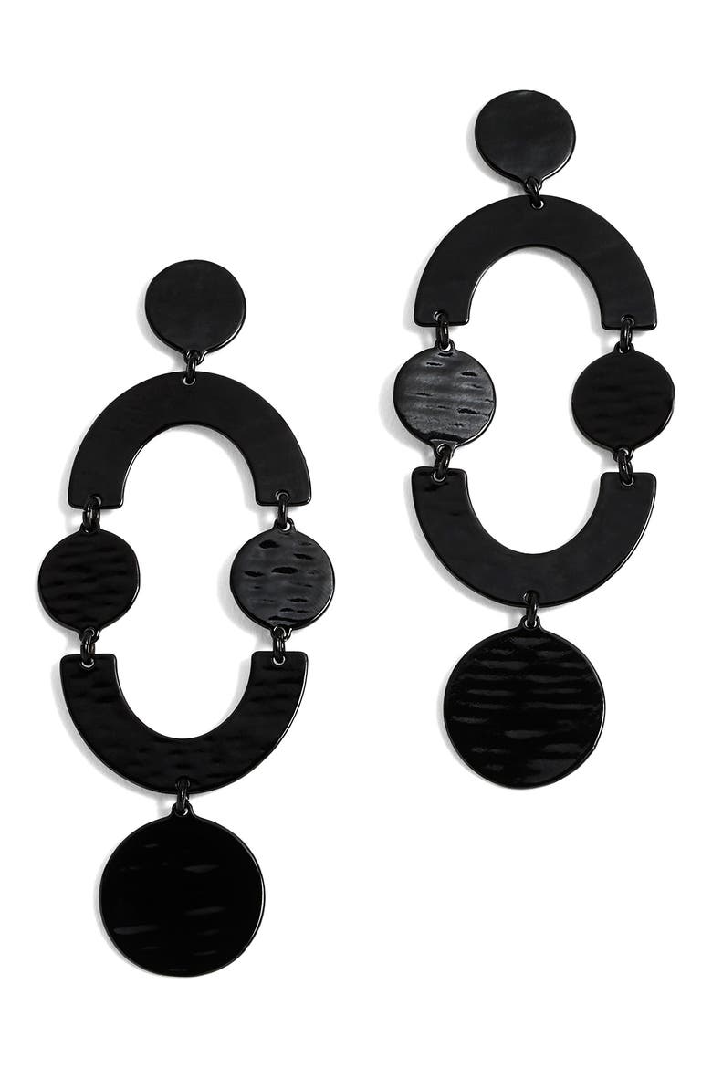 Circlet Earrings, Main, color, BLACK