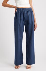 ARTLESS FOREVER Pull-On Linen & Cotton Wide Leg Pants