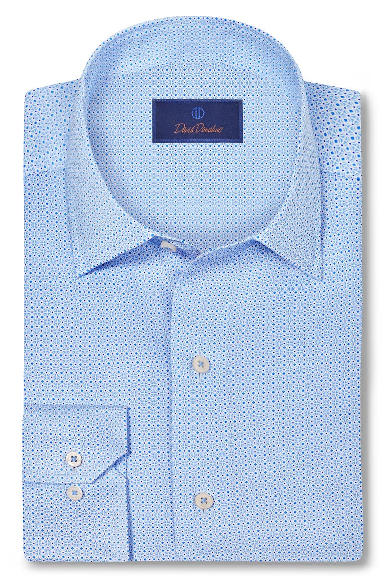 Geometric Cotton Sport Shirt, Main, color, BLUE