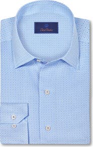 David Donahue Geometric Cotton Sport Shirt