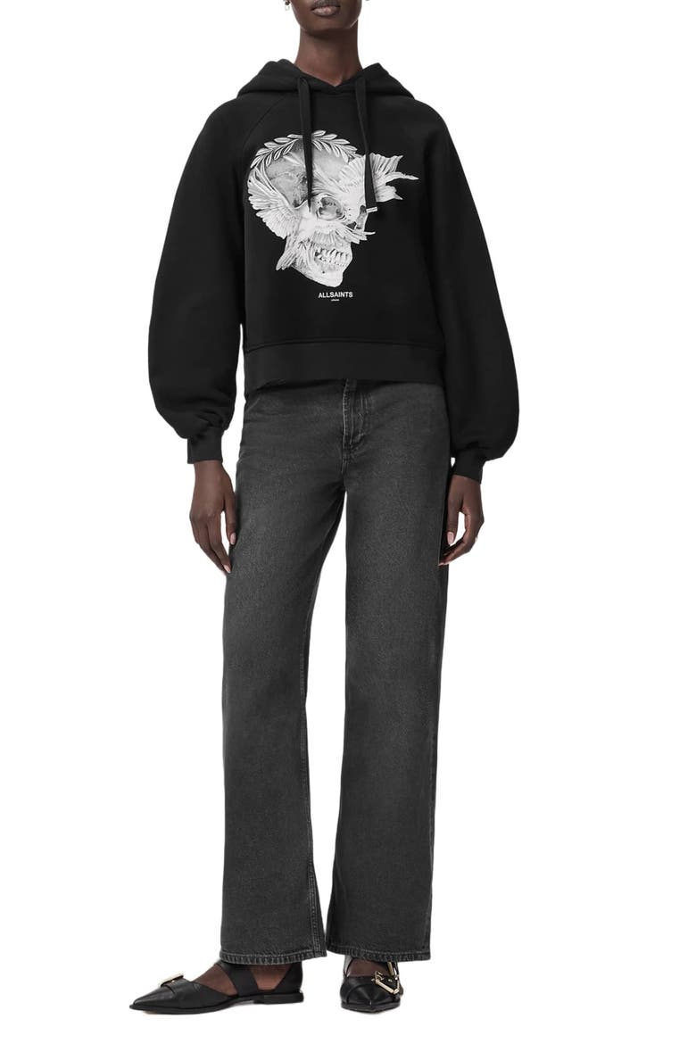 Mystère Back Zip Graphic Hoodie, Alternate, color, BLACK