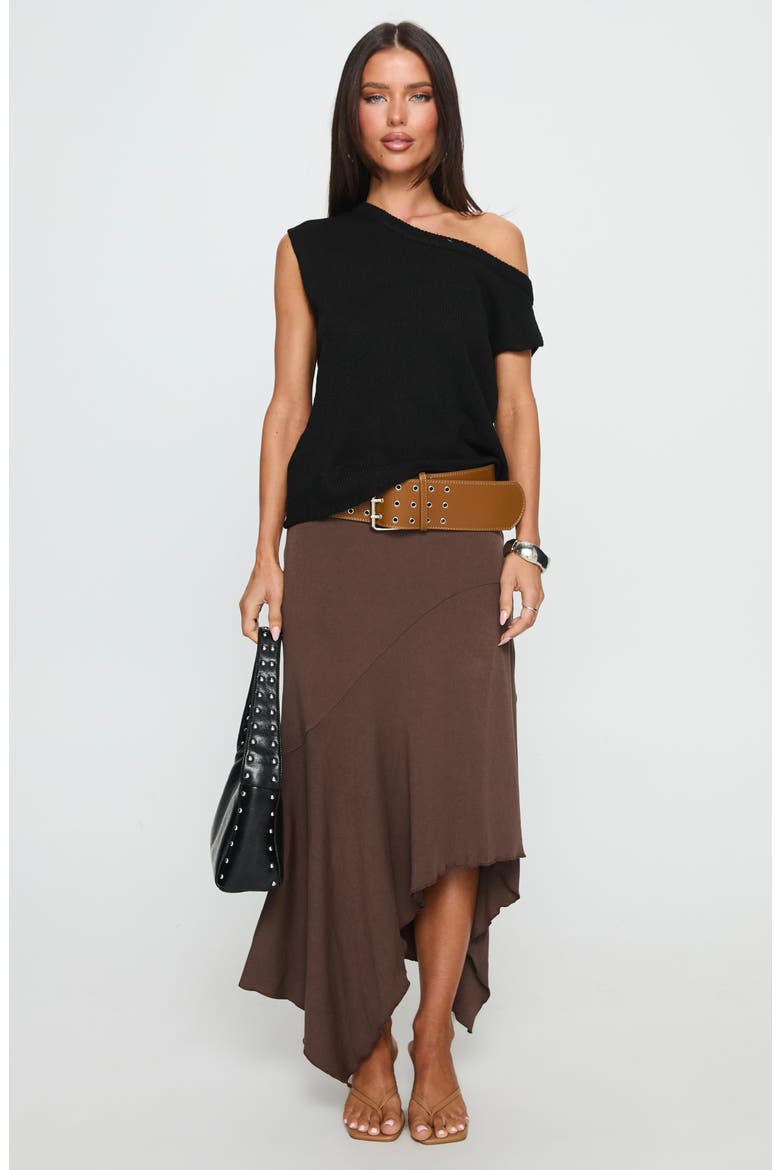 Ashfield One-Shoulder Sweater, Alternate, color, BLACK