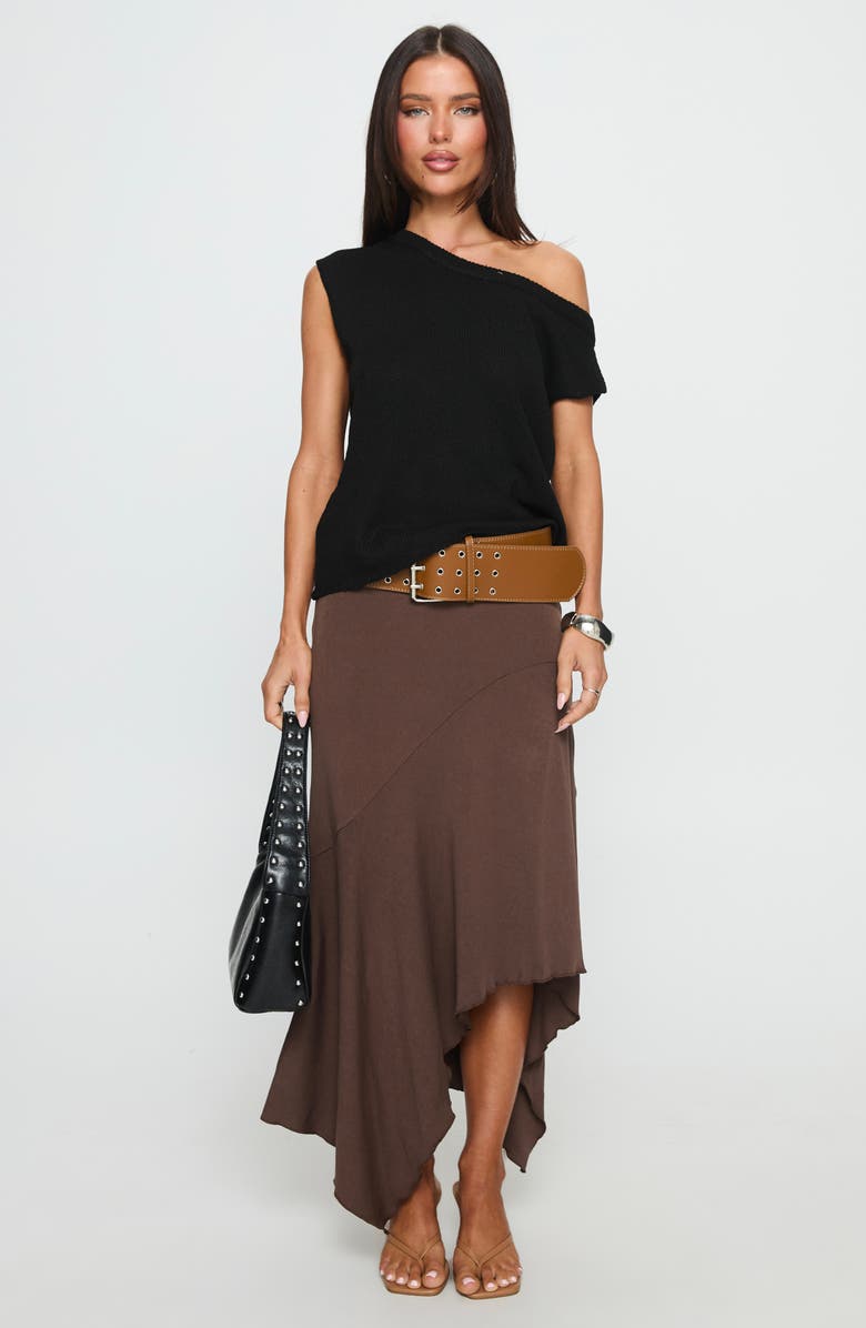 Princess Polly Ashfield One-Shoulder Sweater, Alternate, color, Black