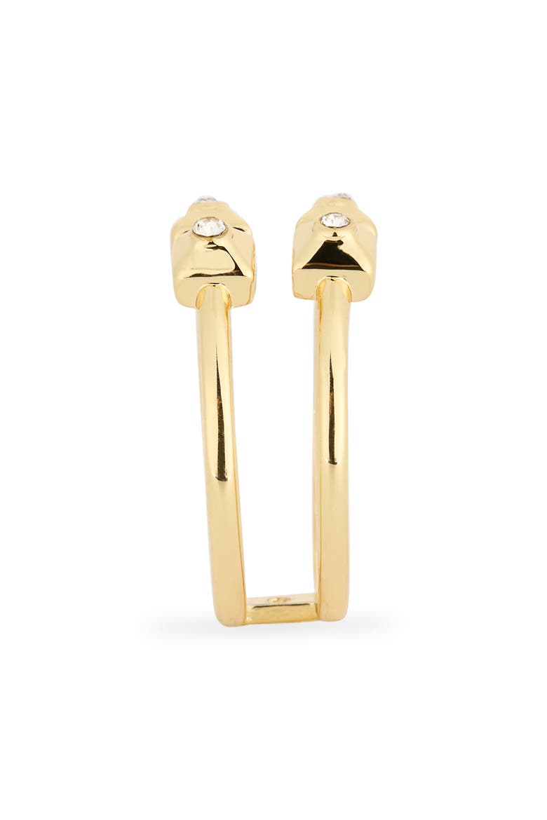 CZ Open Band Ring, Alternate, color, CLEAR/ GOLD