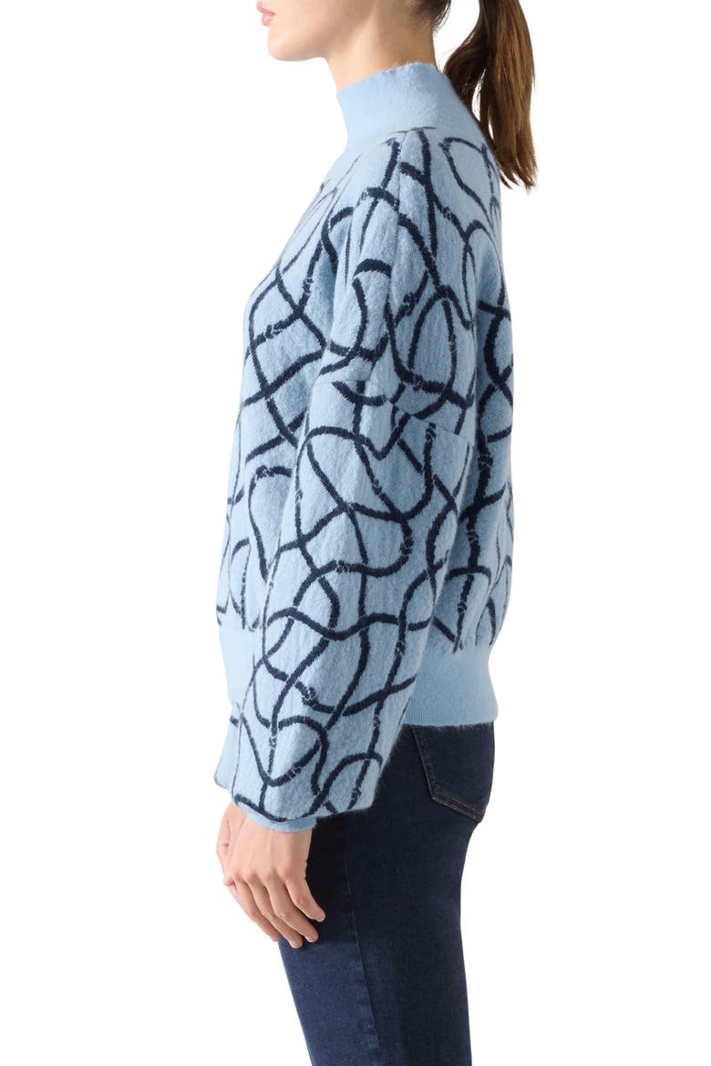 Willa Fluffy Mock Neck Sweater, Alternate, color, BLUE