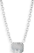 Wyld Box Ray of Light Sterling Silver & White Topaz Solitaire Pendant Necklace
