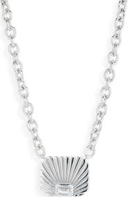 Wyld Box Ray of Light Sterling Silver & White Topaz Solitaire Pendant Necklace