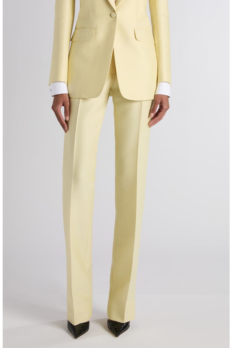 High Waist Wool & Silk Radzimir Straight Leg Pants, Main, color, PALE LEMON