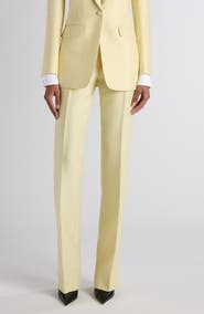 TOM FORD High Waist Wool & Silk Radzimir Straight Leg Pants
