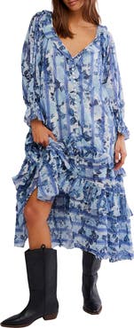 Free People Garden Wonders Long Sleeve Cotton Maxi Dress