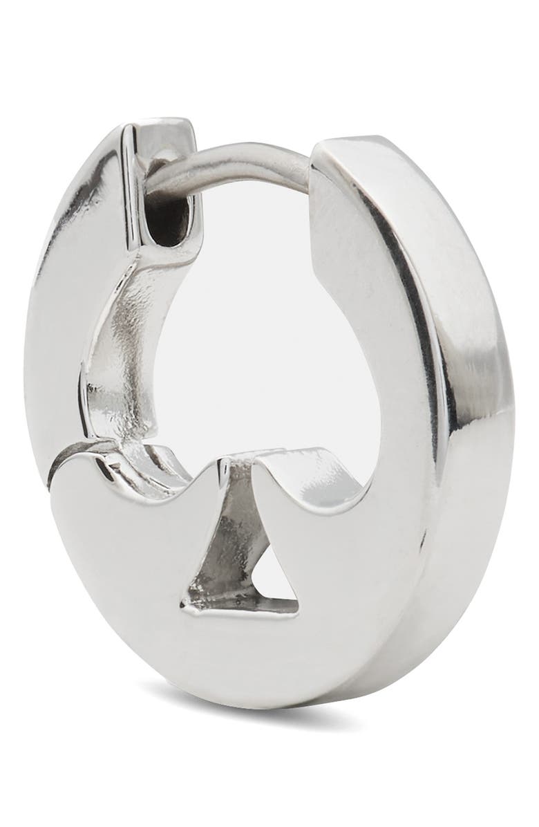 Kate Spade New York everyday spade cutout huggie hoop earrings, Alternate, color, Silver