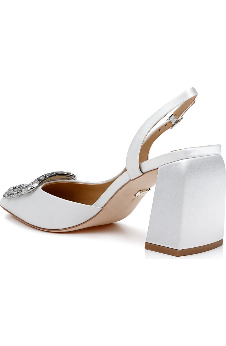 Badgley Mischka Collection Adaline Slingback Pointed Toe Pump, Alternate, color, White Satin