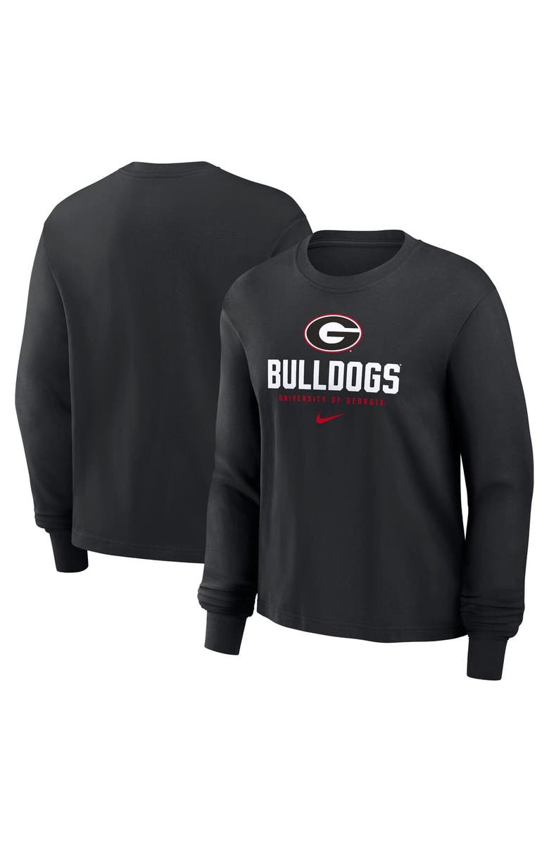 Nike Women's Nike Black Georgia Bulldogs Primetime University Boxy Long Sleeve T-Shirt, Main, color,