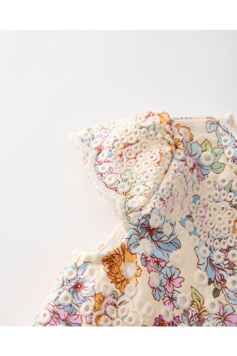 Posie Cotton Embroidered Romper, Alternate, color, Floral