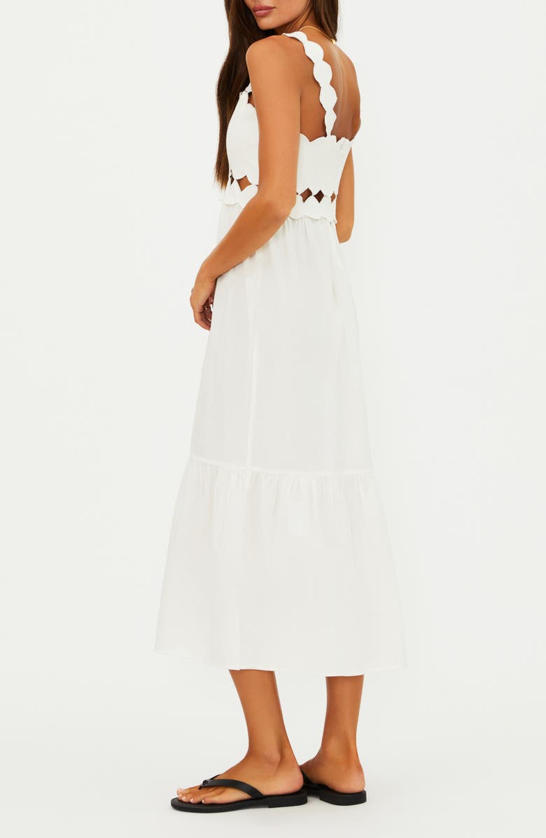 Beach Riot Campbell Scallop Cutout Cotton Cover-Up Sundress, Alternate, color, White