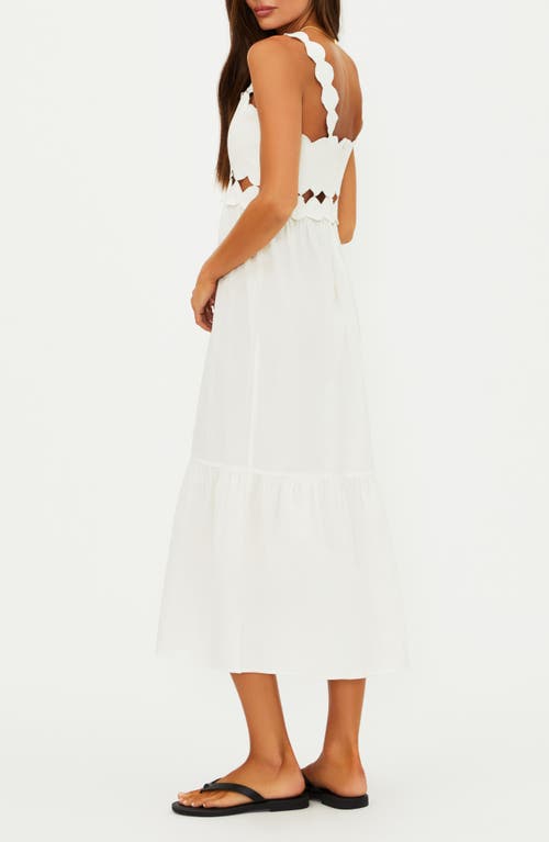 Beach Riot Campbell Scallop Cutout Cotton Cover-up Sundress In White
