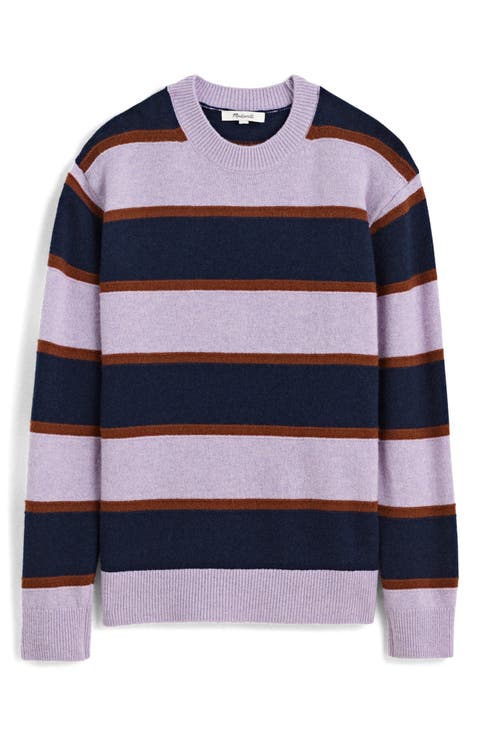 Textured Stitch Wool & Cashmere Crewneck Sweater