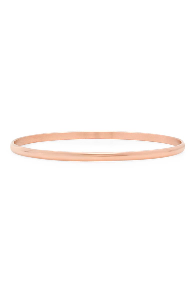 18k Gold Plated Bangle Bracelet, Main, color, ROSE GOLD