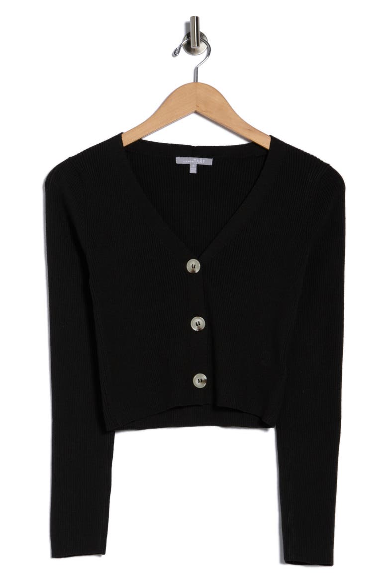 Myka V-Neck Cardigan, Alternate, color, BLACK
