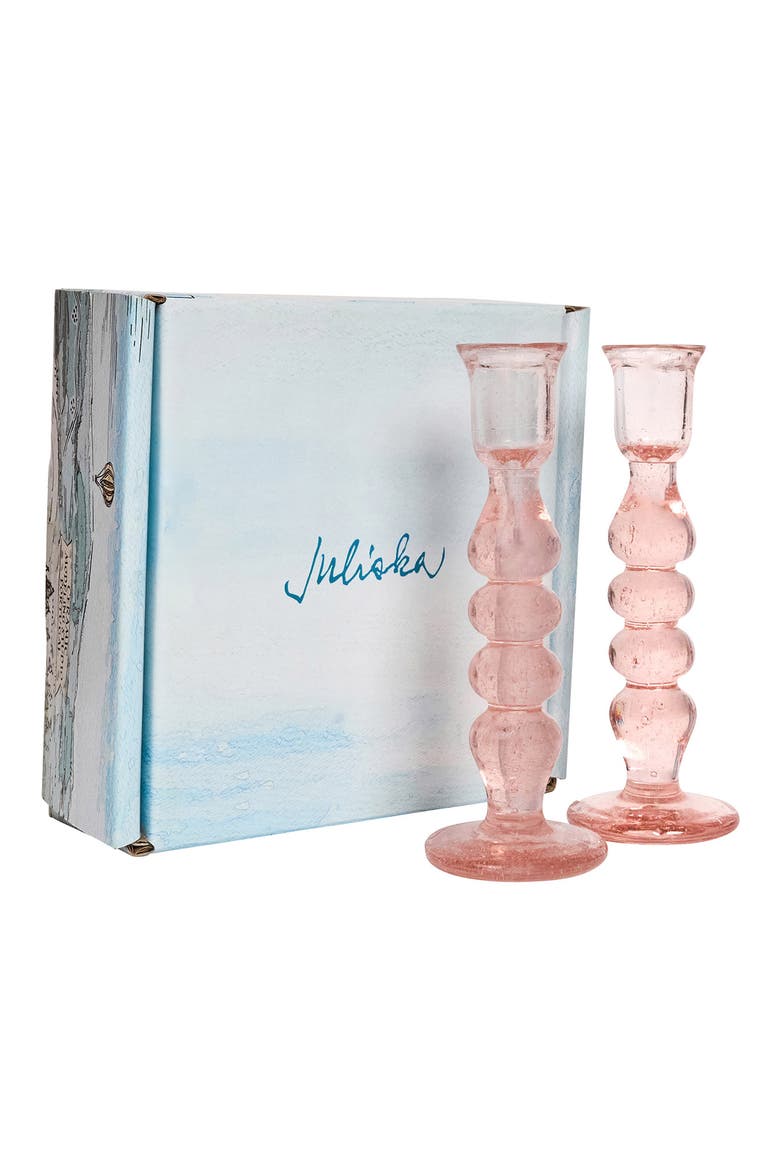 Provence Set of 2 Candlesticks, Alternate, color, BLUSH