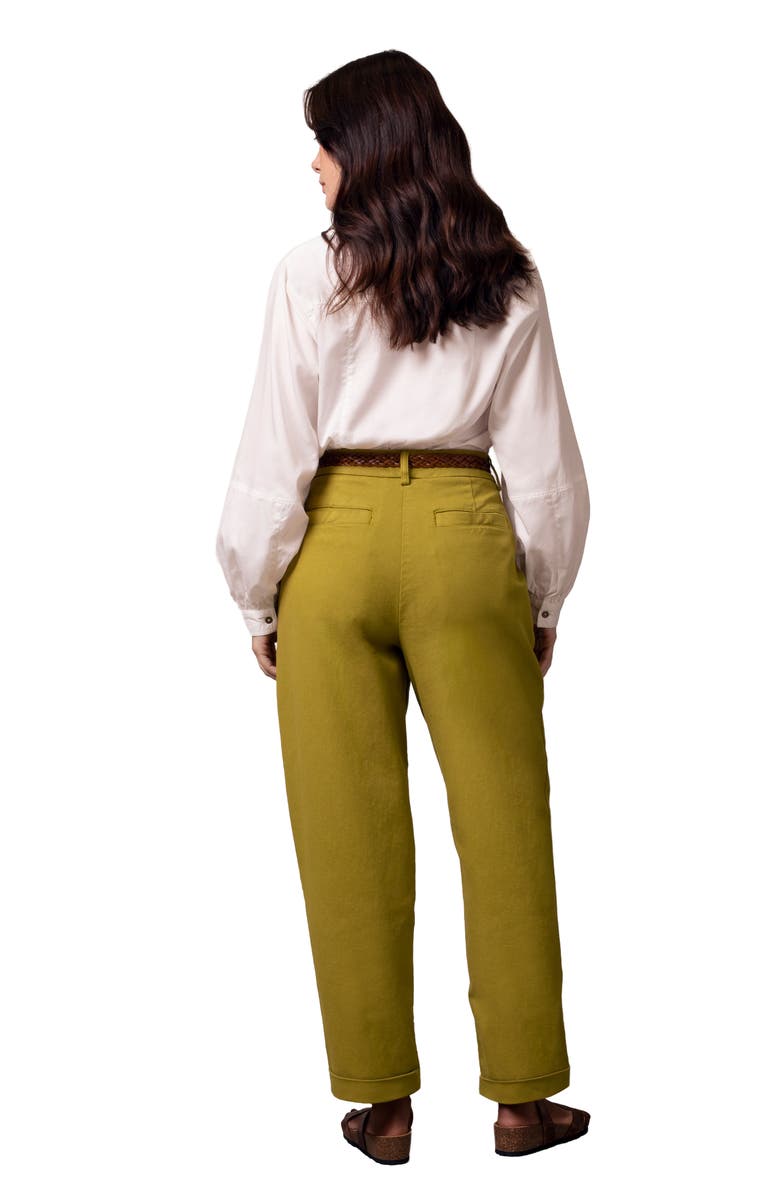 Celtic & Co. Tapered Pleat Front Pant, Alternate, color, Green Ochre