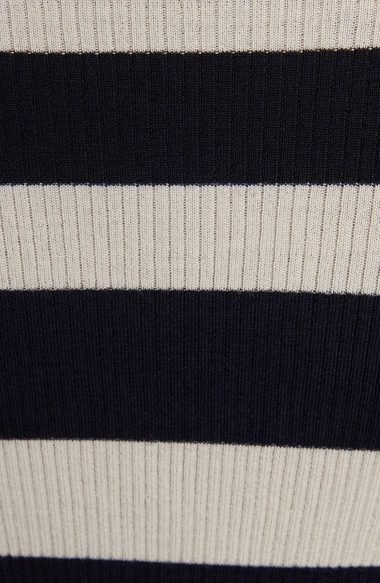 Moncler Stripe Virgin Wool Rib Mock Neck Sweater, Alternate, color, 