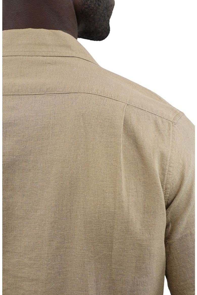 Suffolk Linen Blend Camp Shirt, Alternate, color, TAN