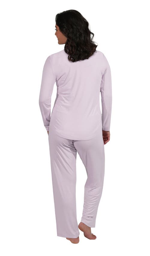 Everly Grey Laina During & After 2-piece Maternity/nursing Sleep Set In Purple