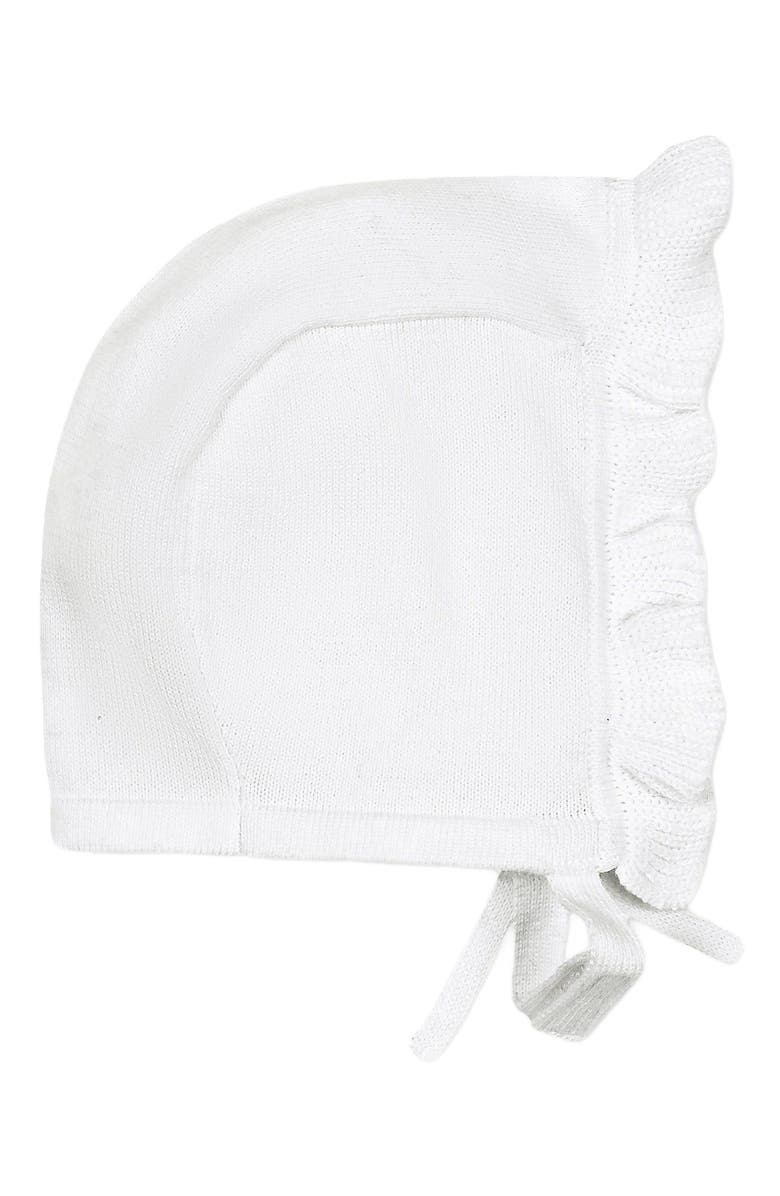 Hope & Henry Baby Organic Ruffle Sweater Romper and Bonnet Set, Infant, Alternate, color,