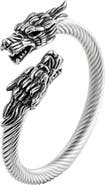 EYE CANDY LOS ANGELES Double Dragon Titanium Silver Wire Bracelet