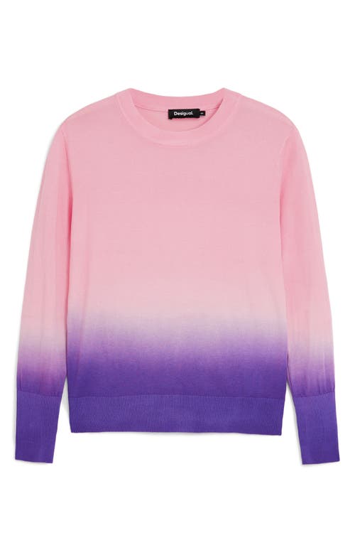 Desigual Pearls Ombré Crewneck Sweater In Pink