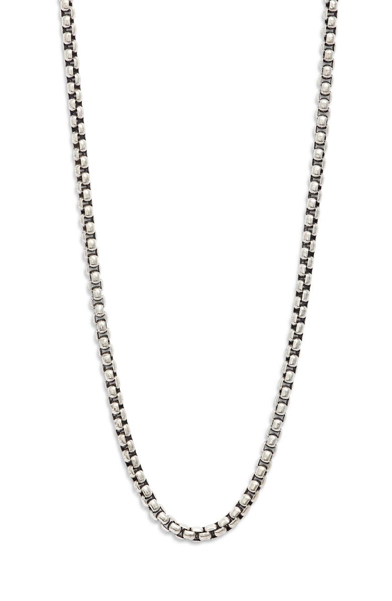 Child of Wild Rhapsody Round Box Chain Necklace, Main, color, Silver