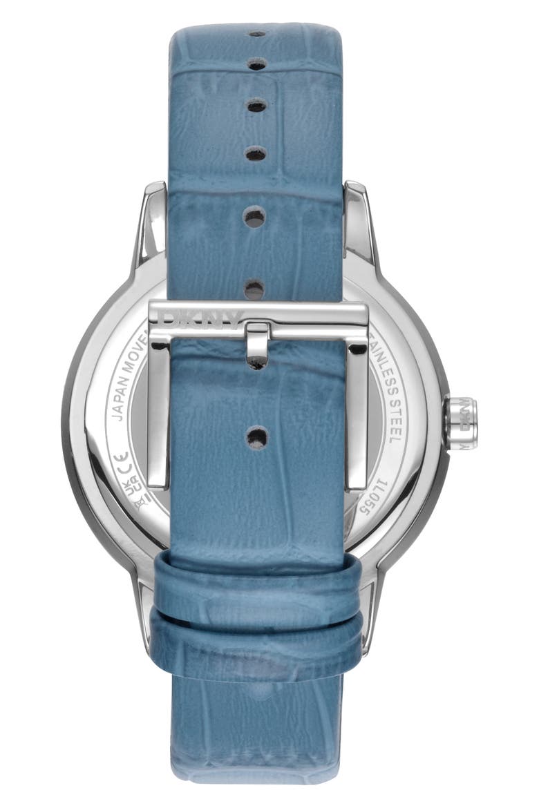 316L Leather Strap Watch, Alternate, color, LIGHT BLUE