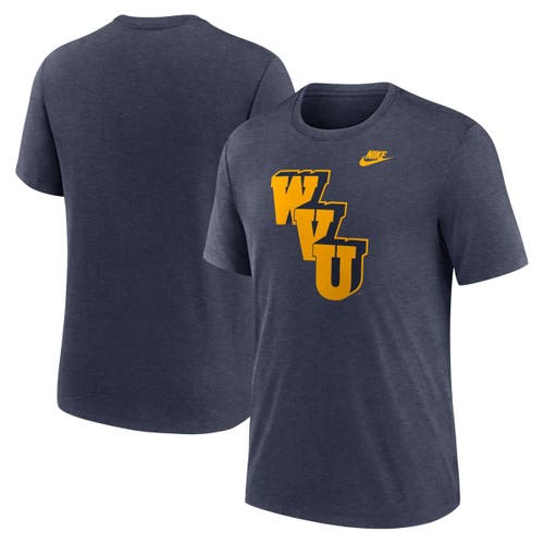 Nike Heather Navy West Virginia Mountaineers Blitz Legacy Primary Tri-blend T-shirt In Blue