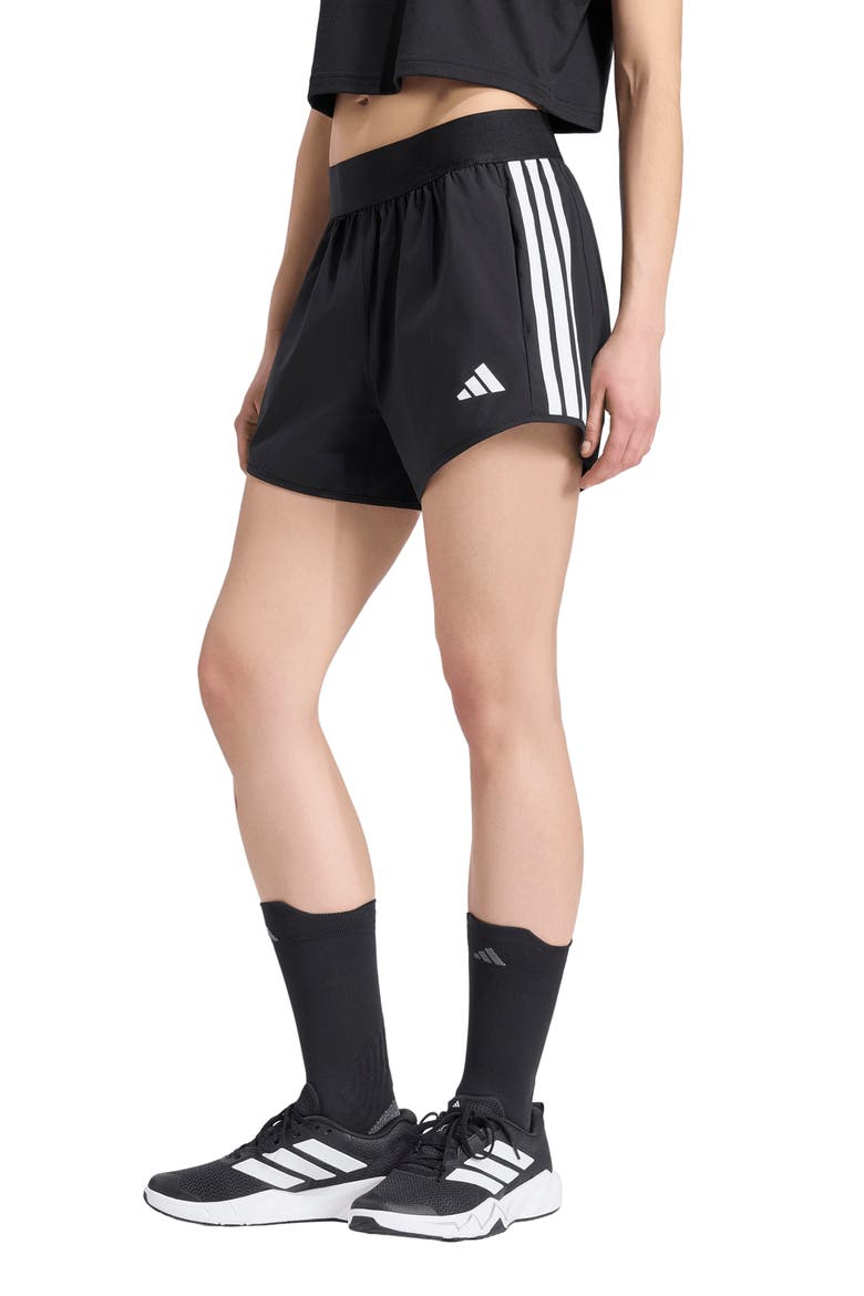 Pacer 3-Stripes Performance Shorts, Main, color, BLACK/ WHITE