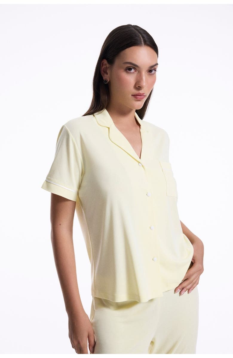 House Of Silk Capri Extra Soft Pyjama Set, Alternate, color, Yellow