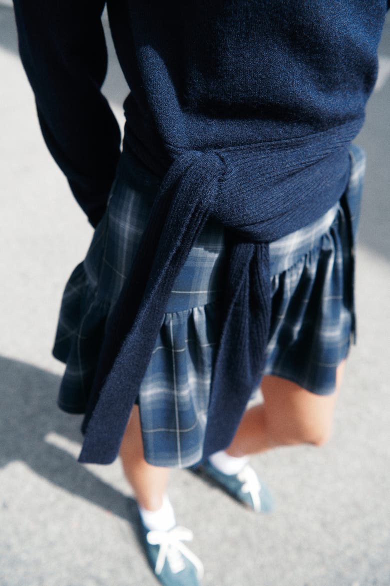 Tie-Detail Sweater, Alternate, color, Navy blue