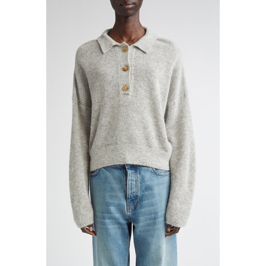 Haikure Vicky Alpaca & Wool Blend Rib Polo In Gray
