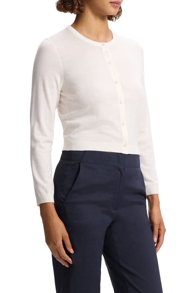 Theory Crop Merino Wool Cardigan, Alternate, color, 