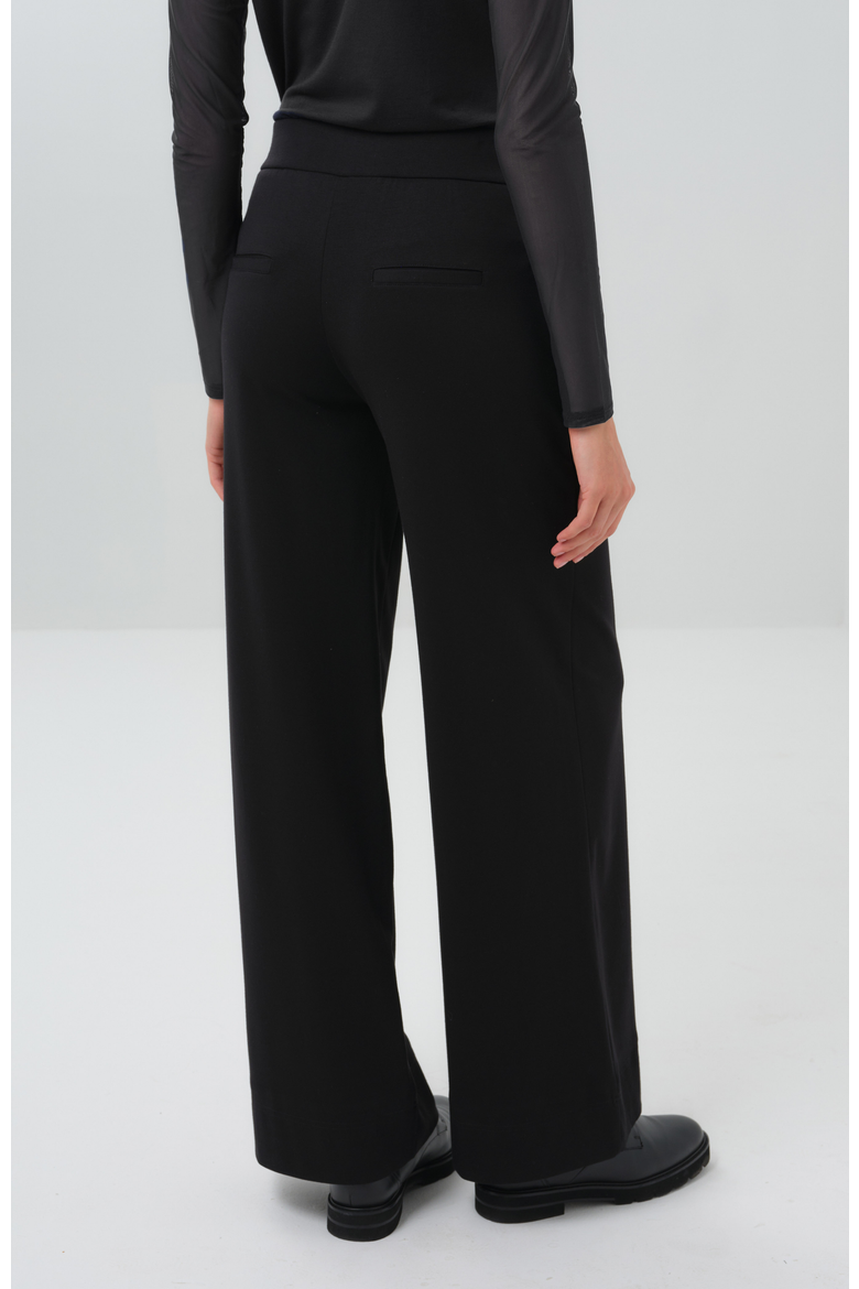 Mita Comfortable Travel Pull On Wide Leg Pant, Alternate, color, Black