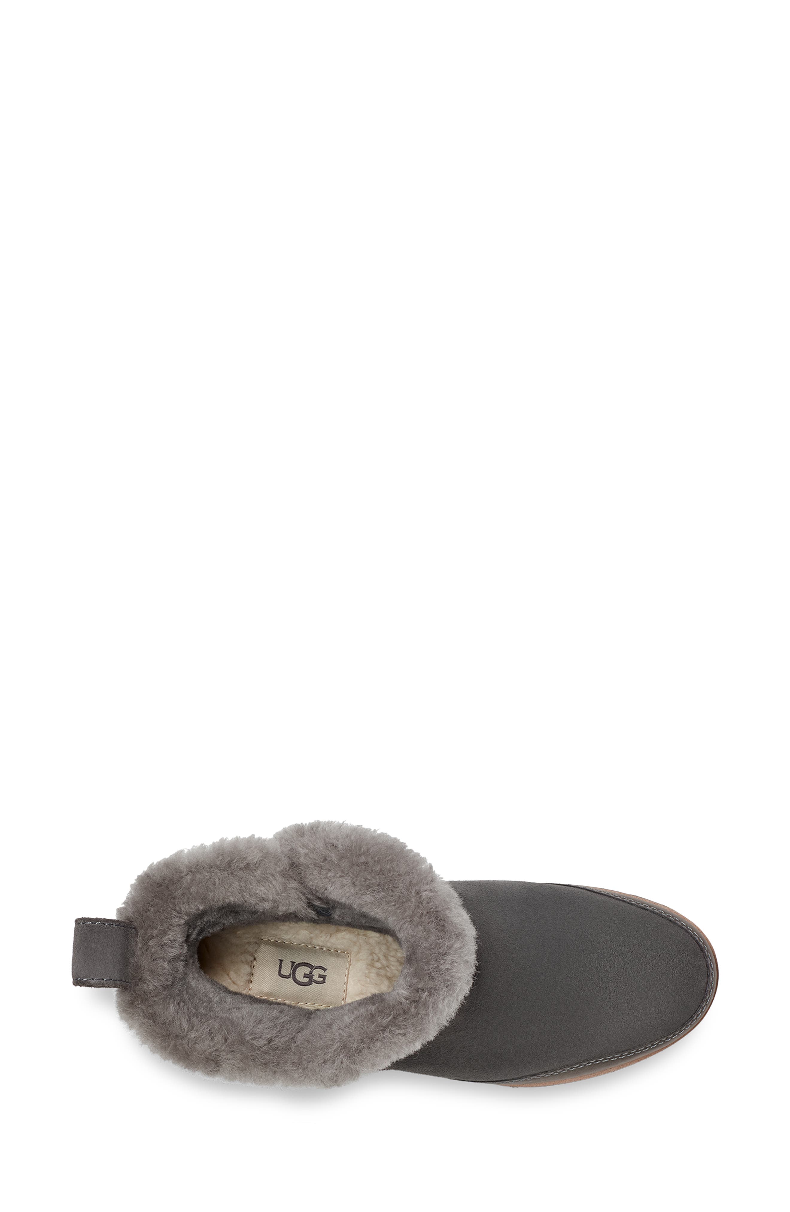 Malvella Waterproof Boot with Genuine Shearling Trim, Alternate, color, CHARCOAL SUEDE