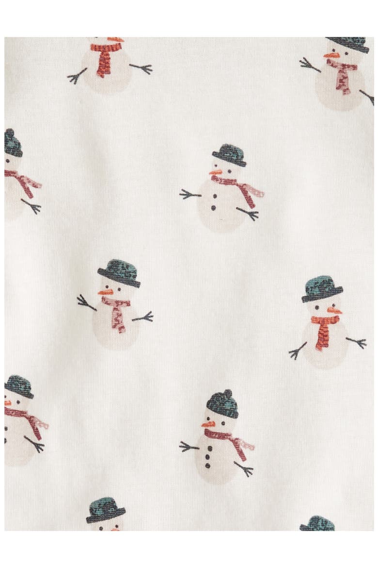 Print Fitted Organic Cotton Two-Piece Pajamas, Alternate, color, SNOWMAN