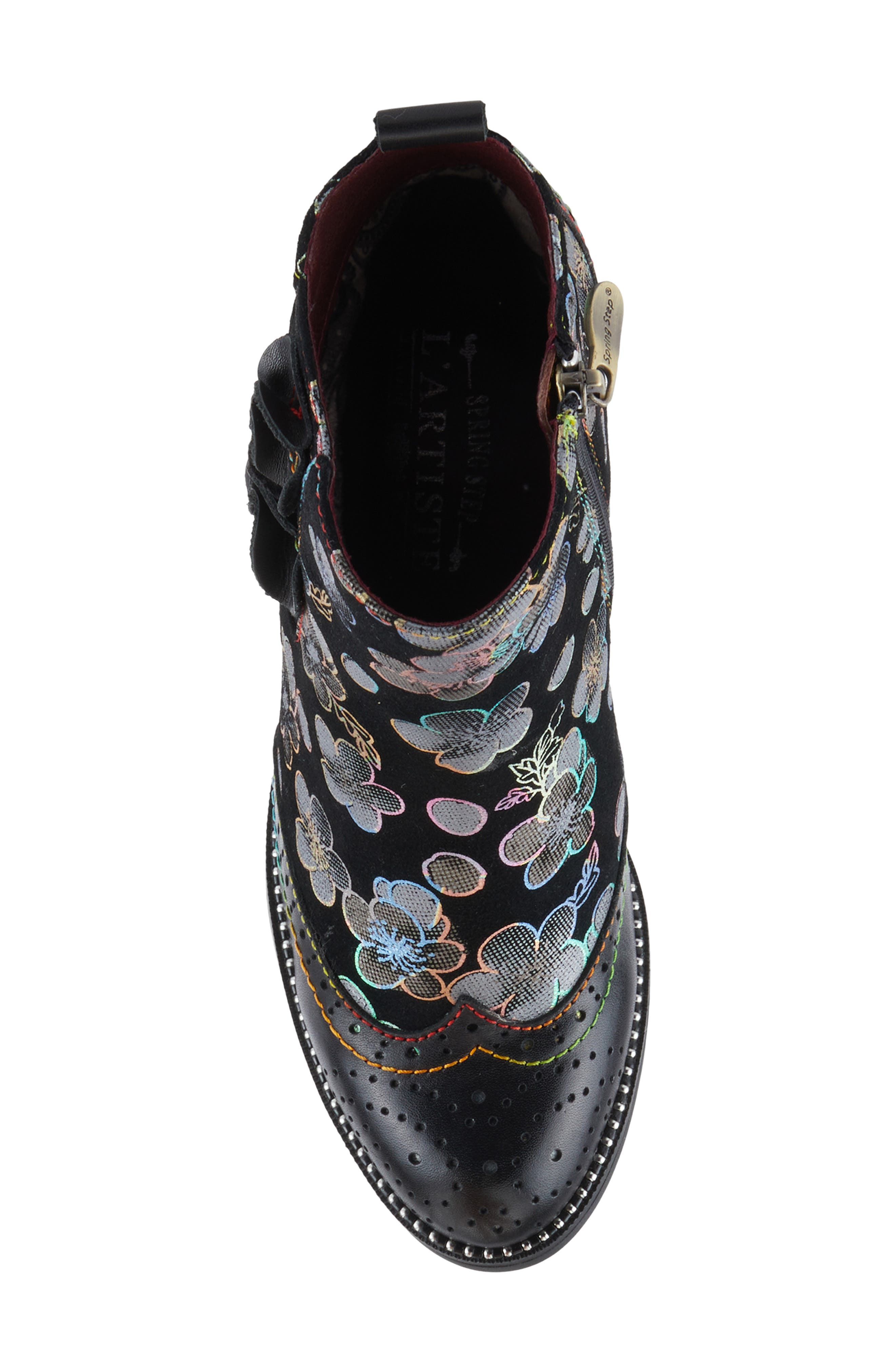 L'Artiste by Spring Step Glynn Wingtip Bootie, Alternate, color, Black Multi