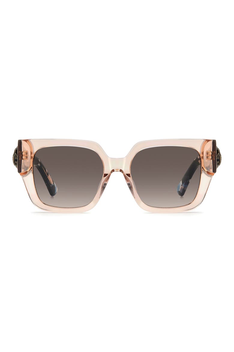 53mm Rectangular Sunglasses, Main, color, CRYSTAL BEIGE/ BROWN SF