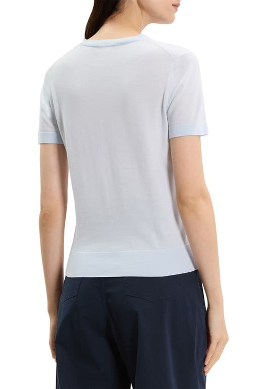 Theory Regal Merino Wool Short-sleeve Crew T-shirt In Blue